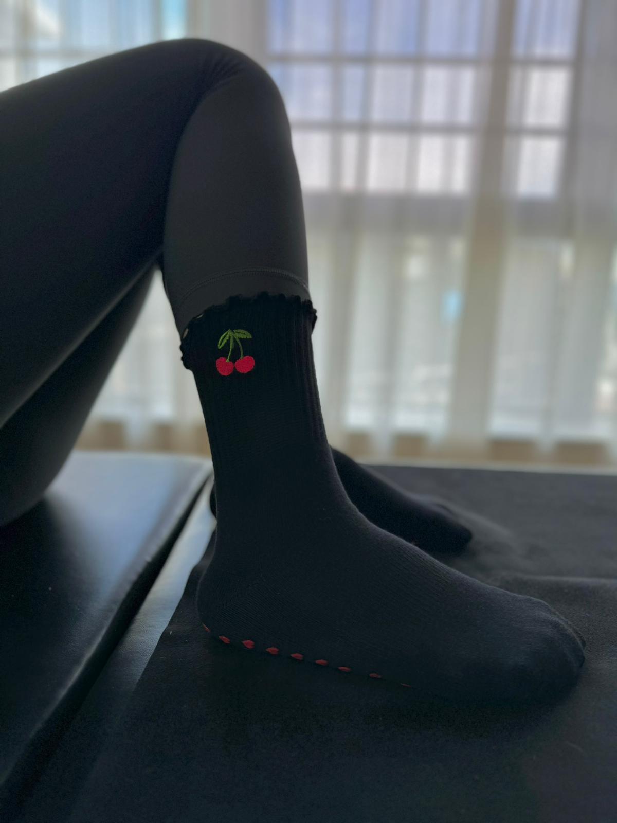 B-Pilates Cherry Heart Anti-Slip socks