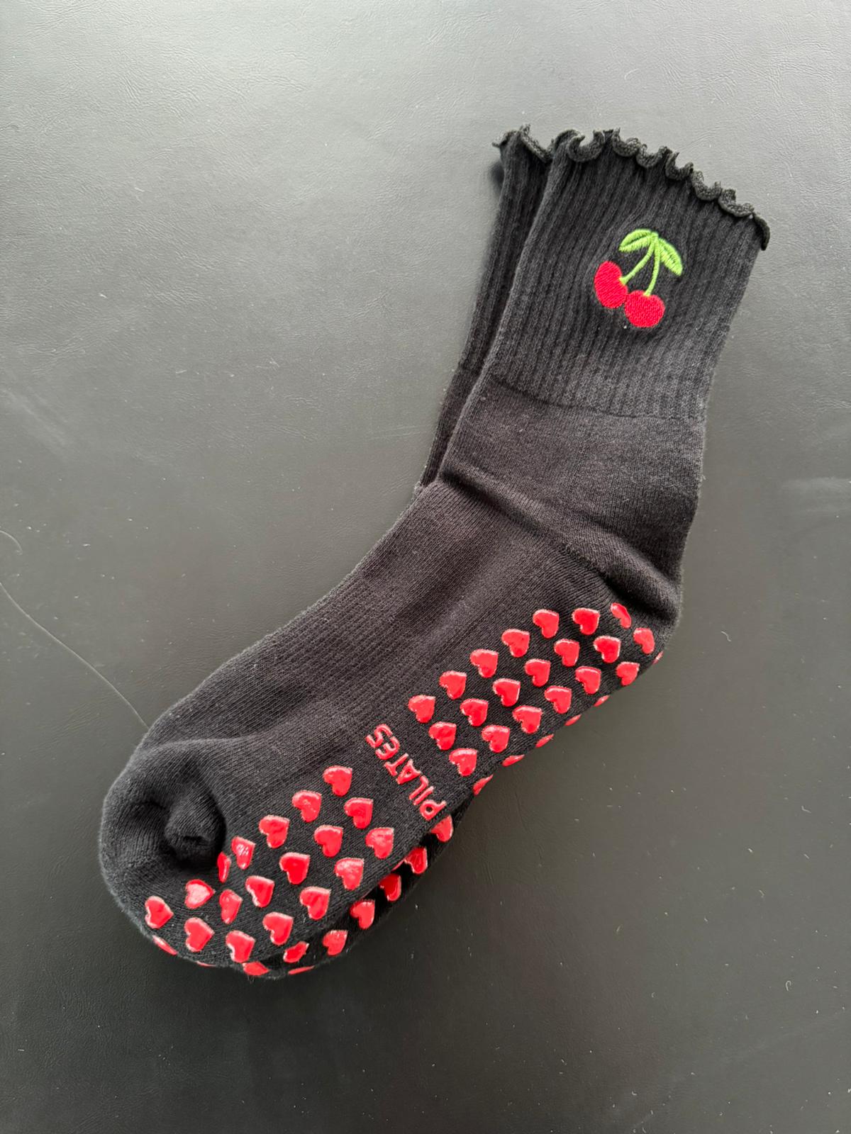 B-Pilates Cherry Heart Anti-Slip socks