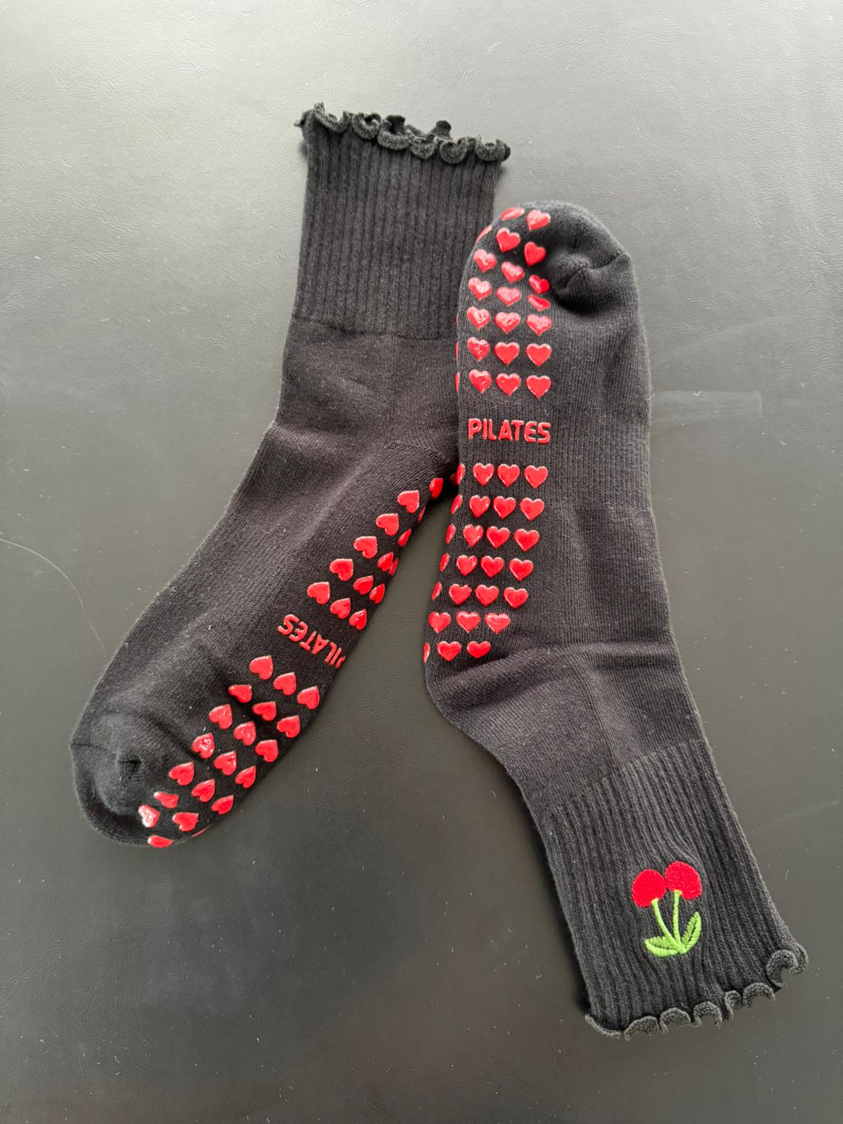 B-Pilates Cherry Heart Anti-Slip socks