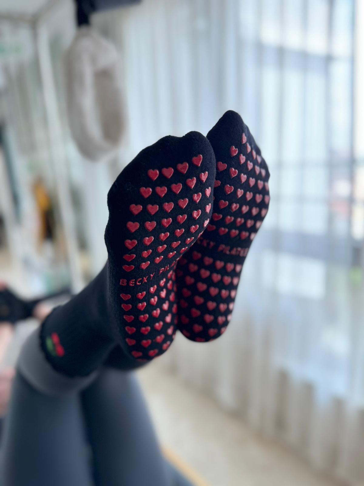 B-Pilates Cherry Heart Anti-Slip socks