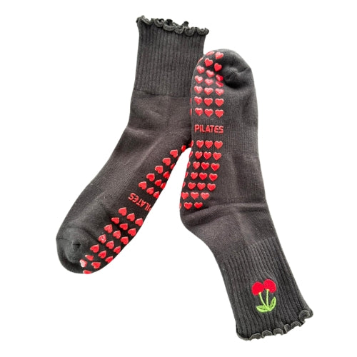 B-Pilates Cherry Heart Anti-Slip socks